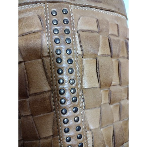 Frye Womens' WEAVE/STUDDED TALL Leather Boots "Melissa" Pull-On 76480 **RARE** - Picture 12 of 15